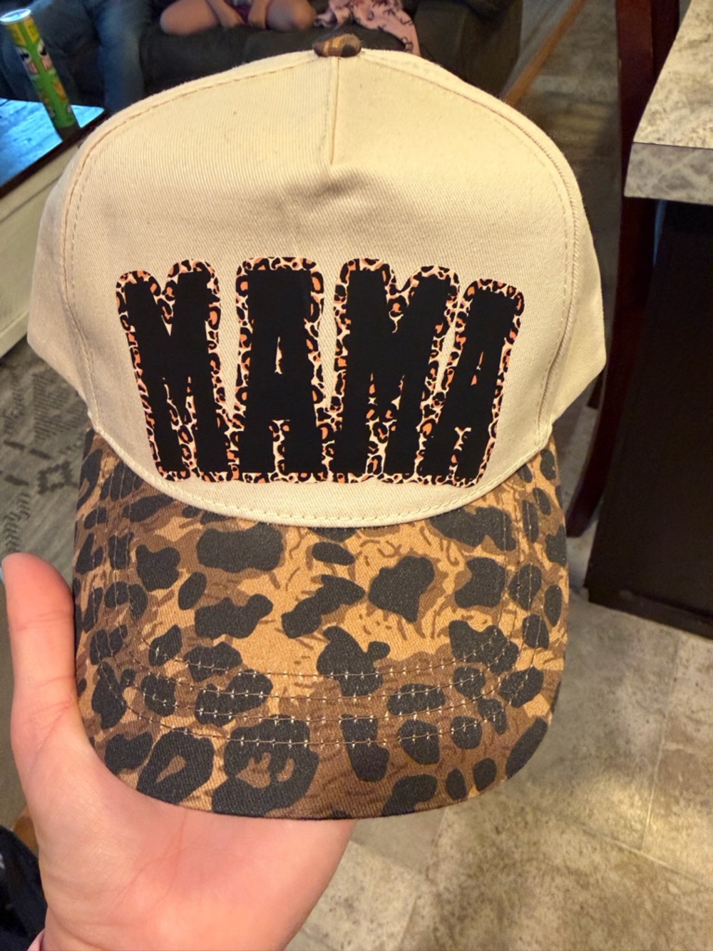 Women’s Leopard Print Baseball Cap - Beige and Brown